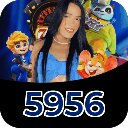 Interface do aplicativo 5956 mostrando jogos disponíveis no iOS e Android